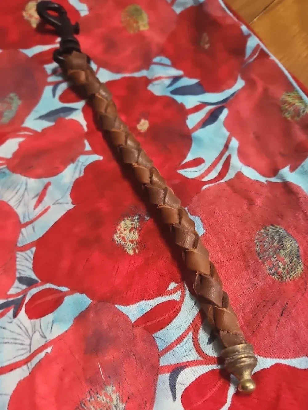 Hand Crafted Genuine Leather Braided Brown Keychain Clip Vintage Cap NEW